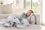 Beurer HD-75 - Couverture chauffante électrique Nordic Green Planet, surface douce, gris, 100% matériaux recyclés, arrêt automatique, lavable en machine